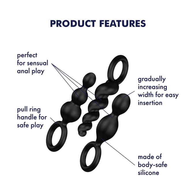 Satisfyer Plugs gemaakt van siliconen, 13,5 - 14 cm, 3 delen