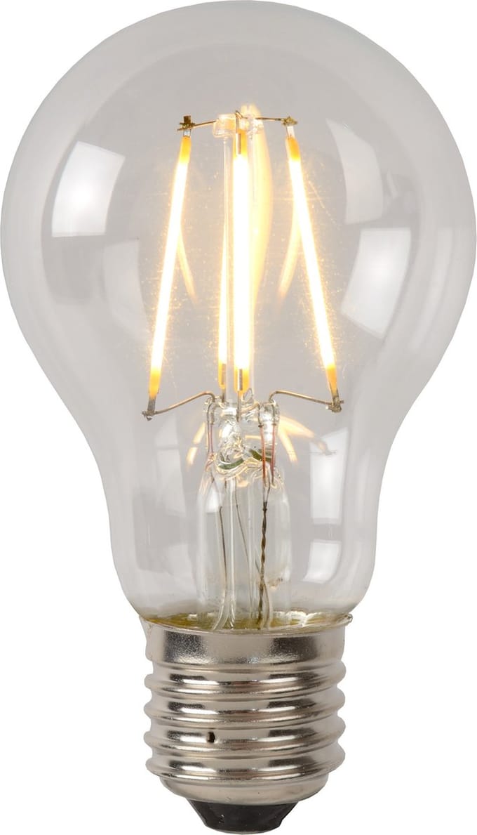 Lucide A60 Class B - Filament lamp - Ø 6,4 cm - LED Dimbaar - E27 - 1x7W 2700K - Transparant