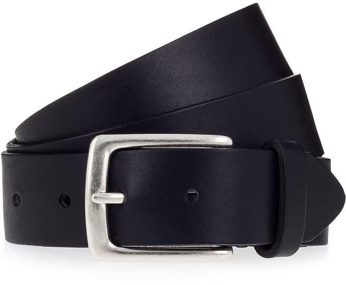 b.belt Riem Leder - Jongens - 100 cm - black