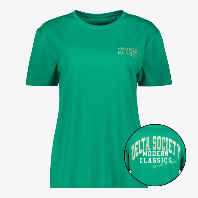 TwoDay dames T-shirt met backprint groen - Maat S