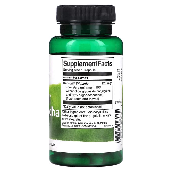 Sensoril Ashwagandha, 125 mg, 120 capsules