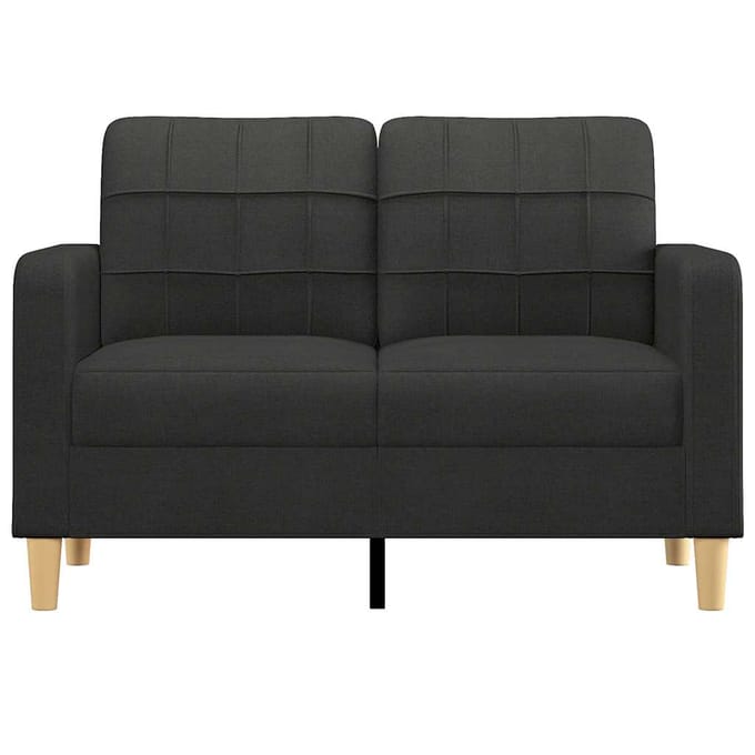 vidaXL - Tweezitsbank - 120 - cm - stof - zwart