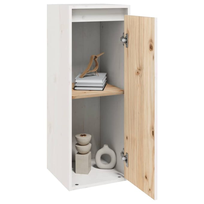 vidaXL - Wandkast - 30x30x80 - cm - massief - grenenhout - wit