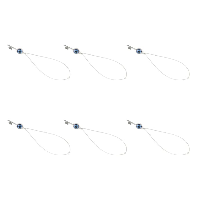 6 STUKS Boze Oog Ketting Sleutelvorm Goede Geluk Blauw Oog Ketting Elegant Charmant Legeringen Glas white