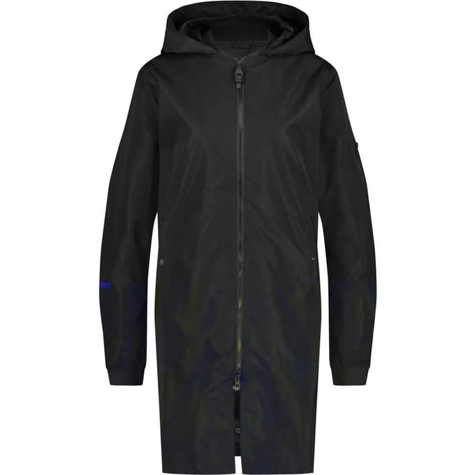 AGU Long Bomber Regenjas - Dames Regenjas - Bomberjas - Regenmantel - Zwart - L - Waterdicht en Ademend Poray 5000 - Neopreen Manchetten