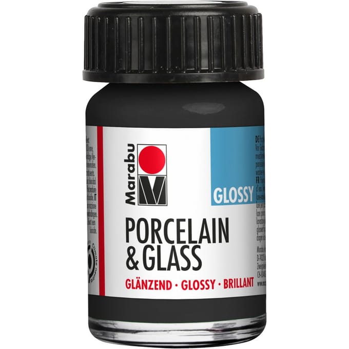 Marabu Porcelain & Glass, "Glossy" - Zwart