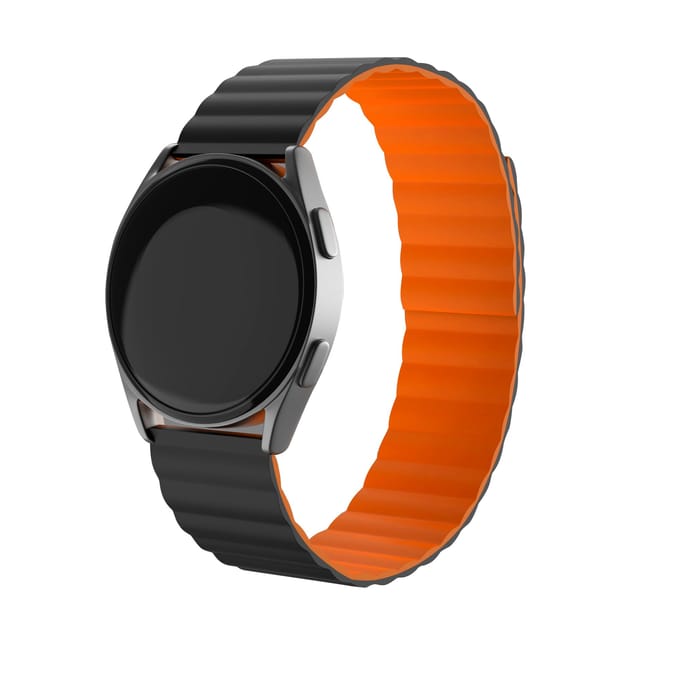 Huawei Watch GT 6 - 46mm magnetisch siliconen bandje (zwart/oranje)