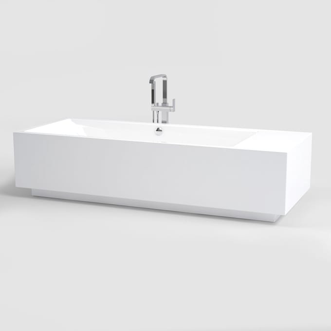 Clou Wash Me vrijstaand ligbad, met stop/go plug, wit acryl