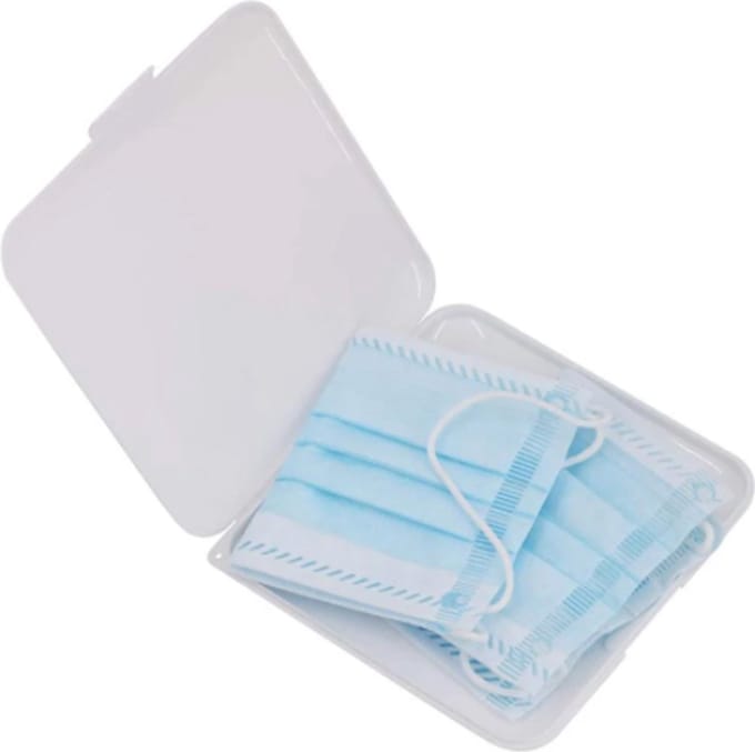 Mondkapjes opbergdoosje antibacterieel | Wit