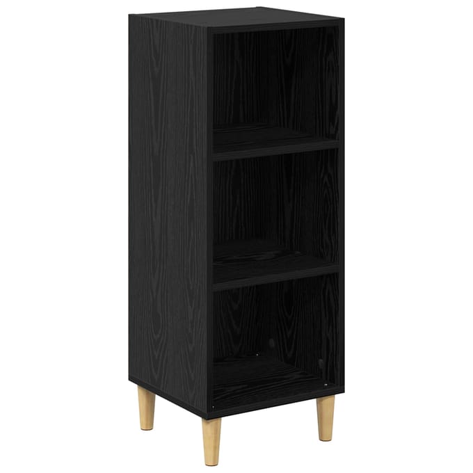 vidaXL - Dressoir - Zwart - Eiken - 34,5 - x - 32,5 - x - 90 - cm - Bewerkt - hout