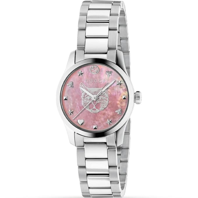 Gucci G-Timeless dameshorloge met roze wijzerplaat - 27mm Luxe uurwerk