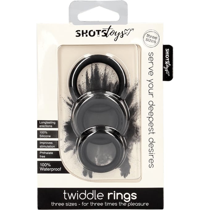Shots Toys Cockring-  Zwart - 3 Stuks