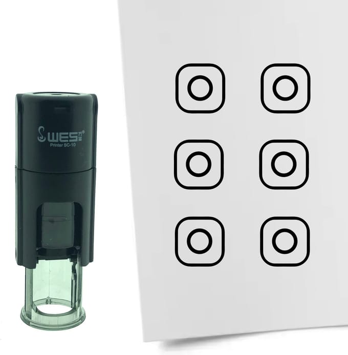CombiCraft Stempel Instagram teken 10mm rond - zwart inkt