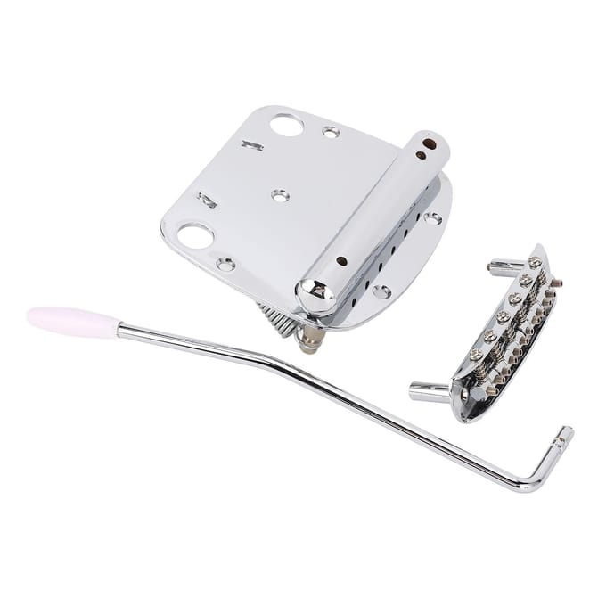 Gitaar Tremolo Vibrato Brug Staartstuk Set Vibrato Staartstuk en Tremolo Brug voor Mustang Gitaar white