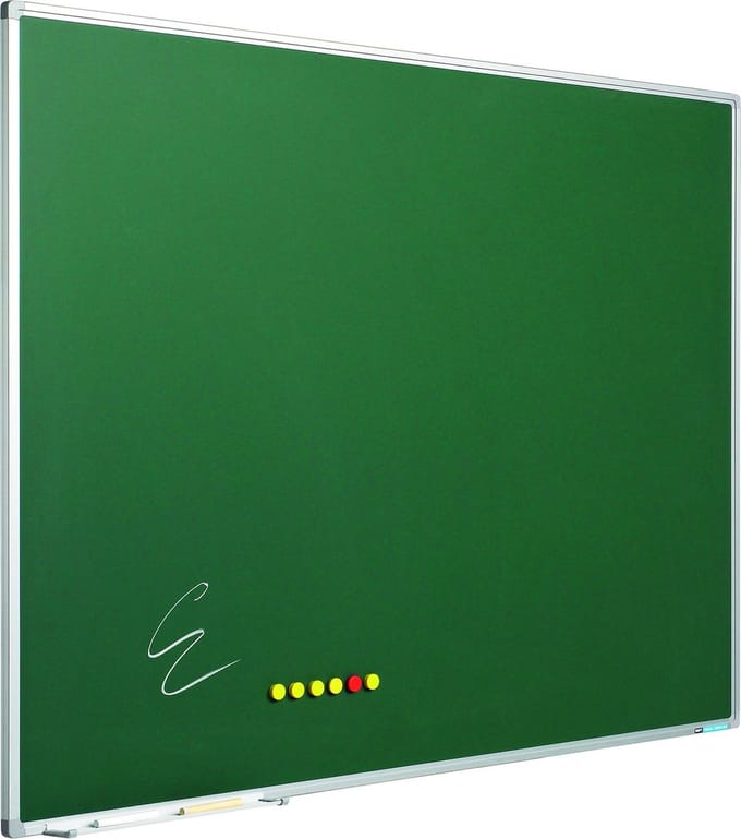 Krijtbord Softline profiel 8mm, emailstaal groen 100x100 cm