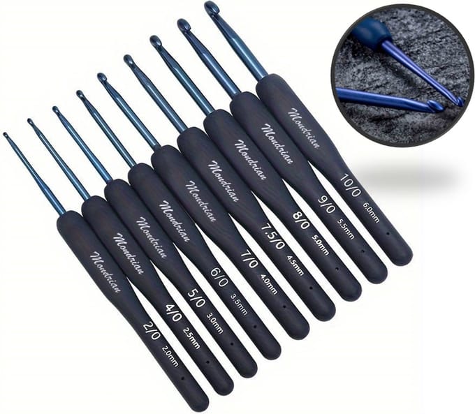 Mondrian Haaknaaldenset - Ergonomische haaknaalden set - 9 stuks