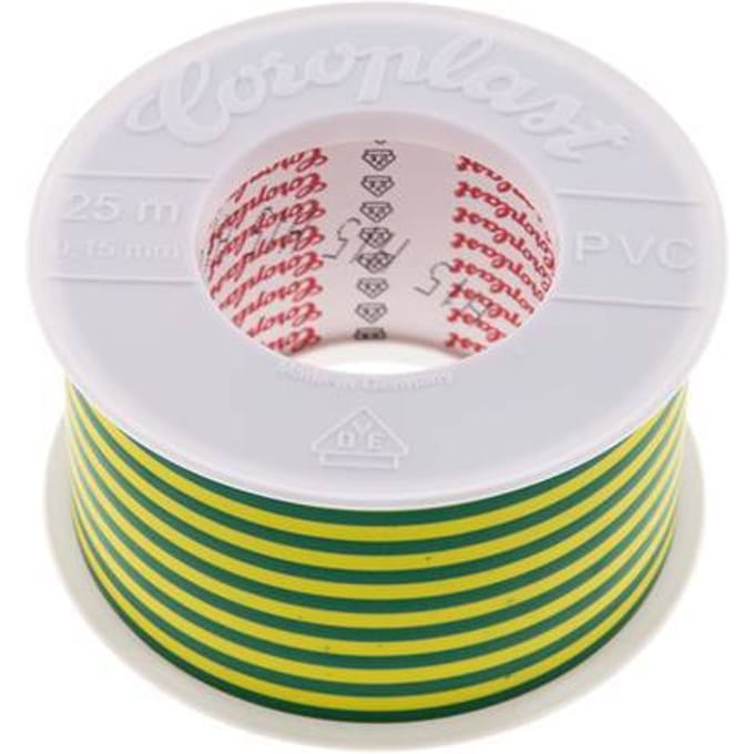 Elektrische Isolatietape Vde-Getest 50mm/25m Groen/Geel