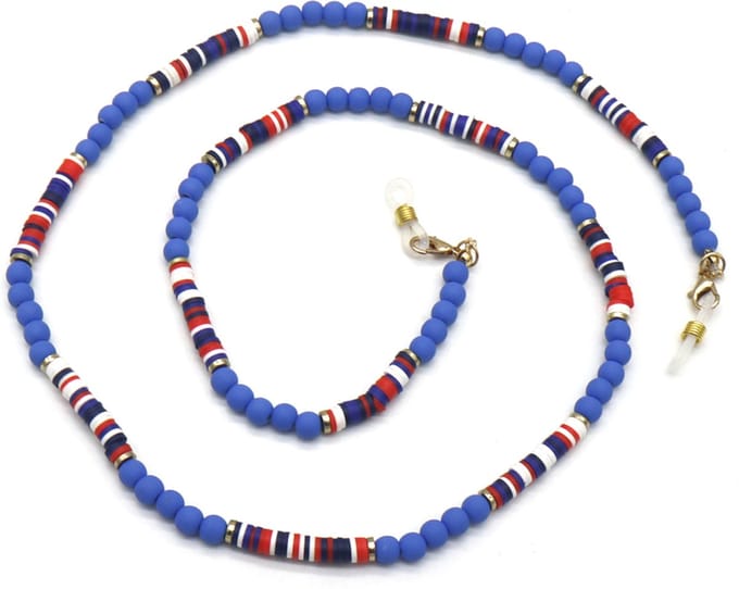 Brillenkoord met Kralen - Ketting voor Zonnebril - Blauw