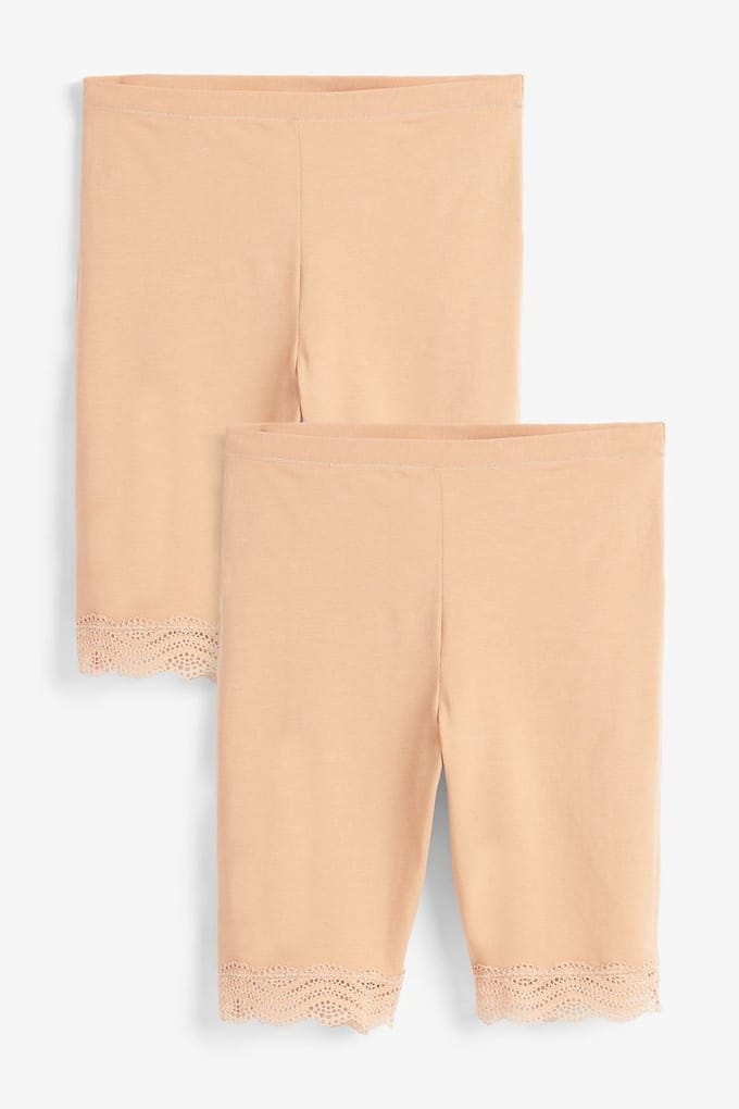 Next - Dames - Set van 2 anti-schuur shorts van katoenmix - Huidkleur
