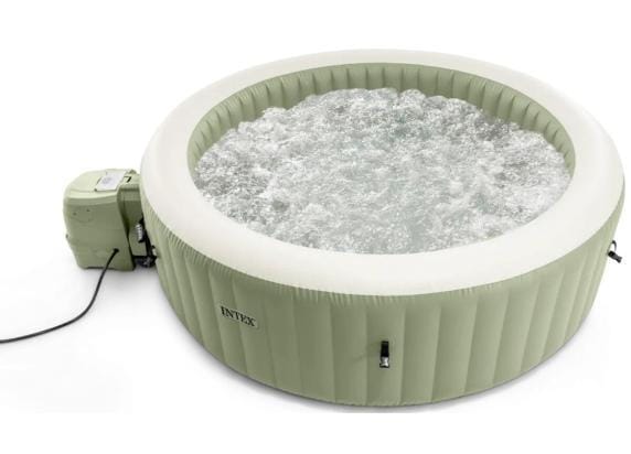 Intex Purespa Bubble Massage Opblaasbare spa 6 persoons - Ø 216 x 71 cm Olijf Groen