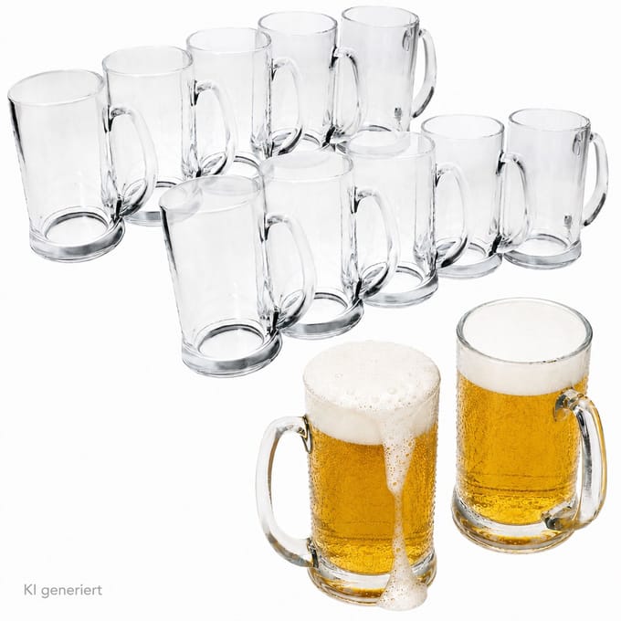 12-delige Set Viva bierpullen van 0,5 l met oor - 67639