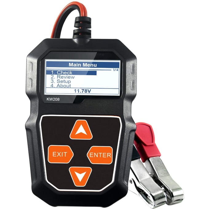 Professionele Auto Dynamo Analyzer - Golfvorm, KW208 12V Auto Accu Belasting Tester zwart