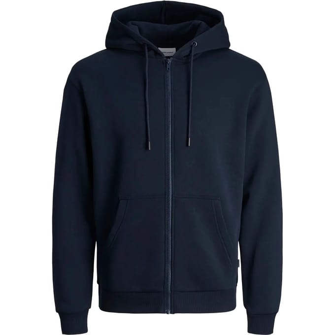 Jack & Jones blauwe heren vest   Capuchon hals   Regular fit   Steekzakken   Ritssluiting   Lange mouw Blauw XXL