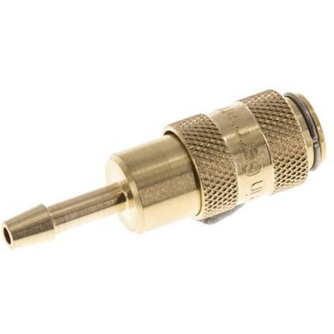 Messing DN 2.7 (Micro) Luchtkoppeling Snelkoppeling 3 mm Slangpilaar