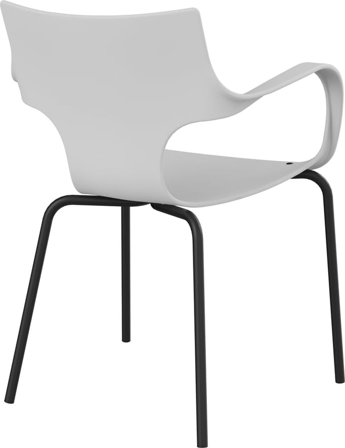 Workliving Jim Stoel - Wit - Zwart Onderstel