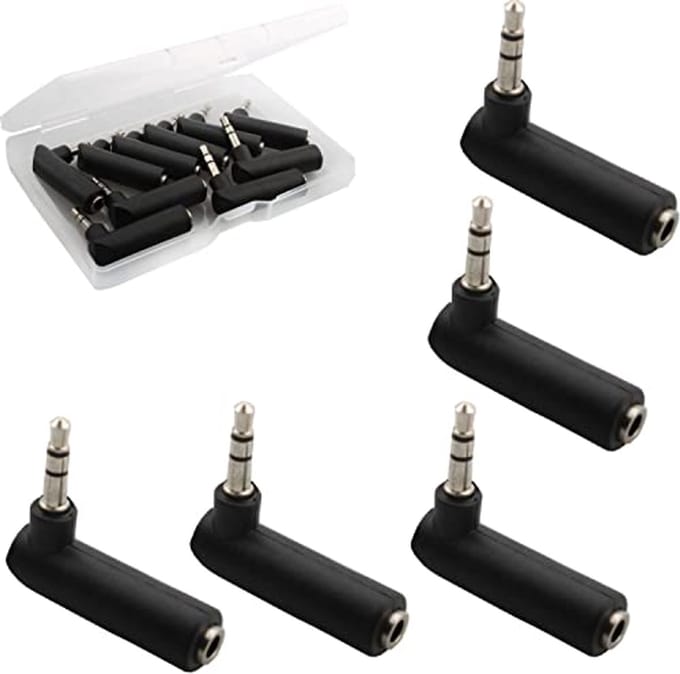 10 Stuks 3,5 mm Hoekadapter voor Audio - 90 Graden TRS Stereo Jack