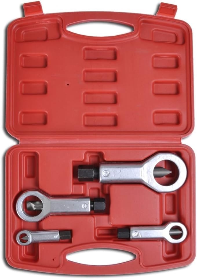 Moer Verwijderaar Set - Beschadigde Moeren Tool - Vastzittende Moeren Losmaken - Verchroomd Gehard Staal - 9 mm - 27 mm