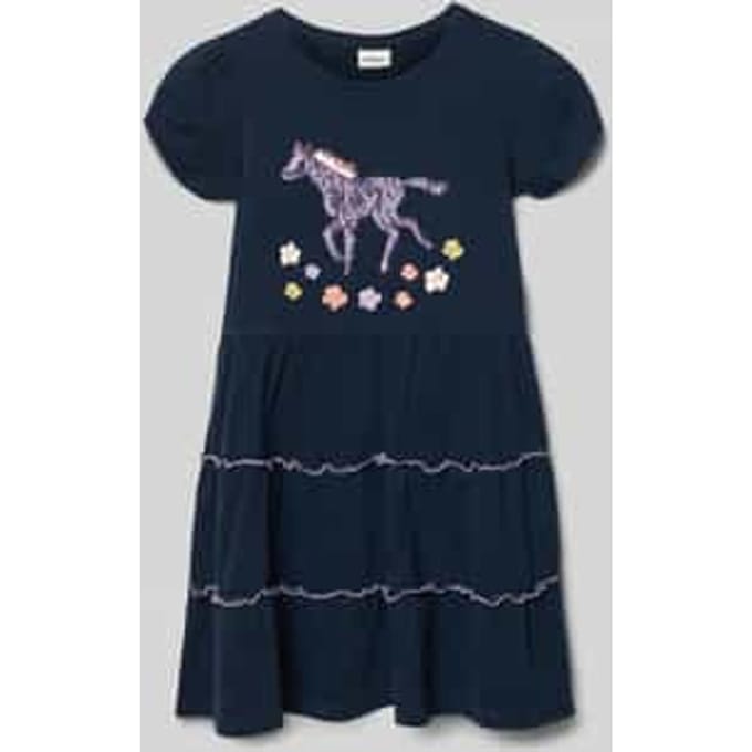 Jersey jurk met pofmouwen en glinsterende details meisje s.Oliver