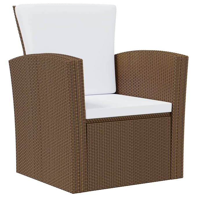 vidaXL - 8-delige - Loungeset - met - kussens - poly - rattan - bruin