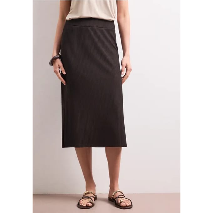 Geribde midirok met elastische tailleband