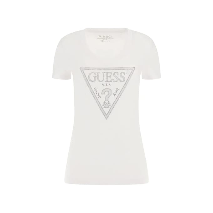 Dames-T-shirt Guess CN Shiny Triangle