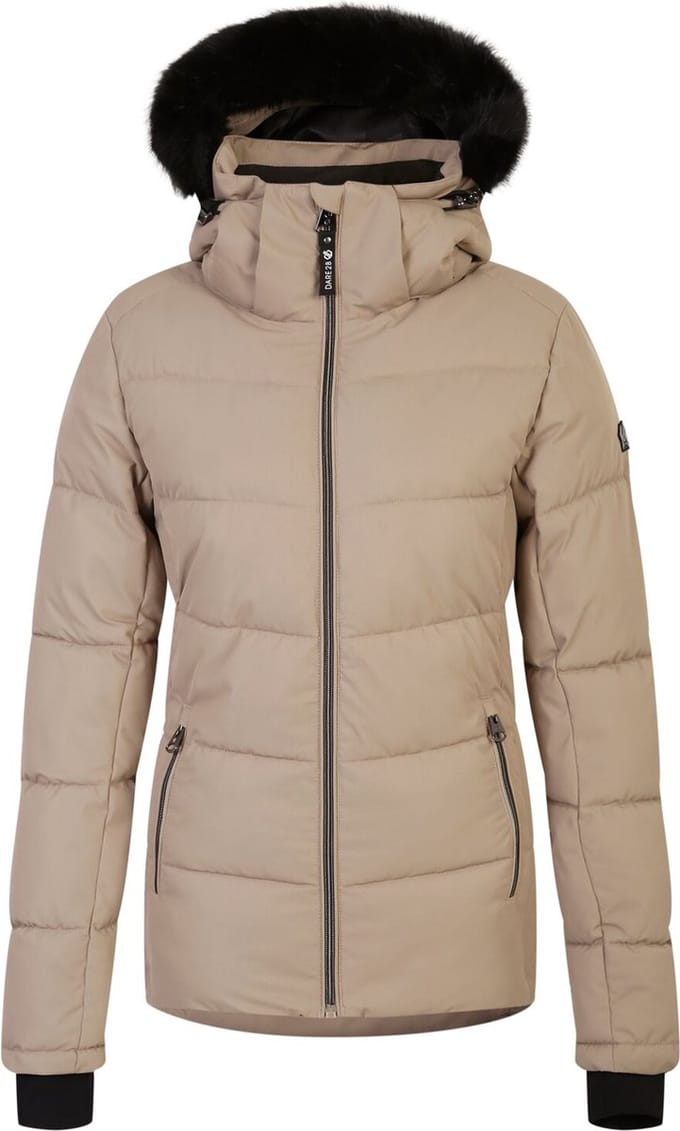 Dare2b, Glamorize IV Waterdicht Dames Skijack met Capuchon, Clay, Maat 42