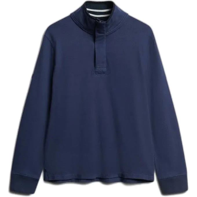 Superdry Classics Henley Sweatshirt Met Halve Rits Blauw S Man