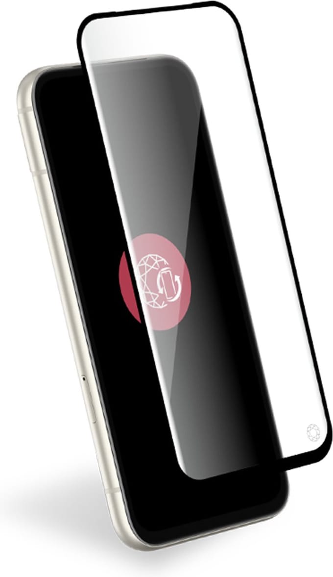 Force Case, Screenprotector geschikt voor Google Pixel 8A - Organic Glass 2.5D Ultra-Resistant, Transparant zwart