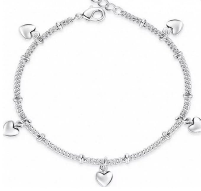 Zilver- Kinder- enkelbandje- met hartjes- 7 jaar - Charme Bijoux