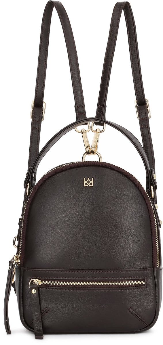 Dark brown urban leather backpack