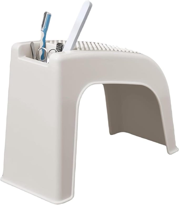 Voetbank Pedicure - Voetensteun Stabiliteit - Voetverzorging Thuis - Antislip Ondersteuning - 37.5x28x16.5 cm - Wit