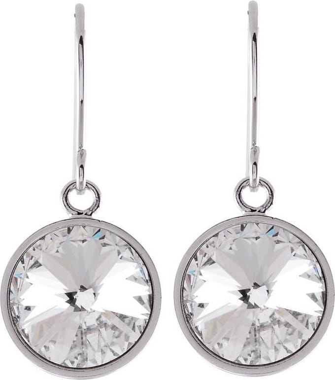 Behave - Oorbellen hanger rond - Glaskristal helder - Tijdloos chic