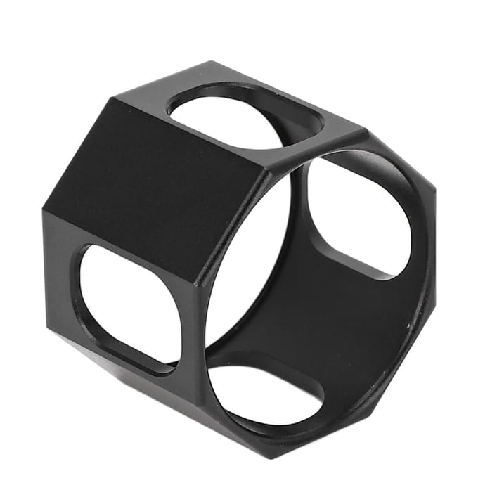 Biljartkrijthouder Magnetisch Aluminium Draagbaar Achtkant Poolkeu Krijthoesje met Sleutelhanger black
