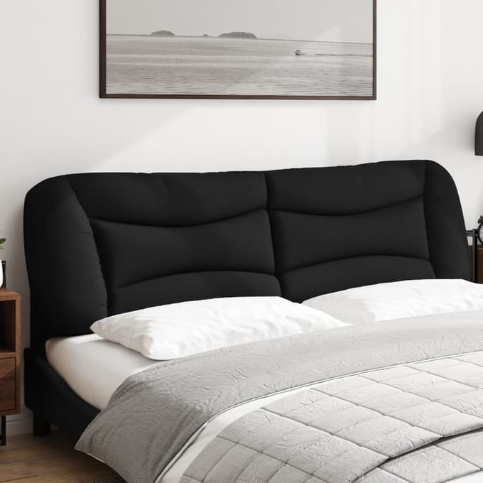 vidaXL - Hoofdbordkussen - "Hvar" - 180 - cm - stof - zwart