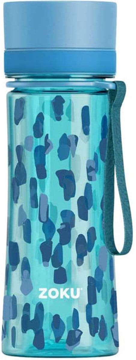 Drinkfles, 0.4 L, Polypropyleen/Siliconen, BPA vrij, Blauw - Zoku