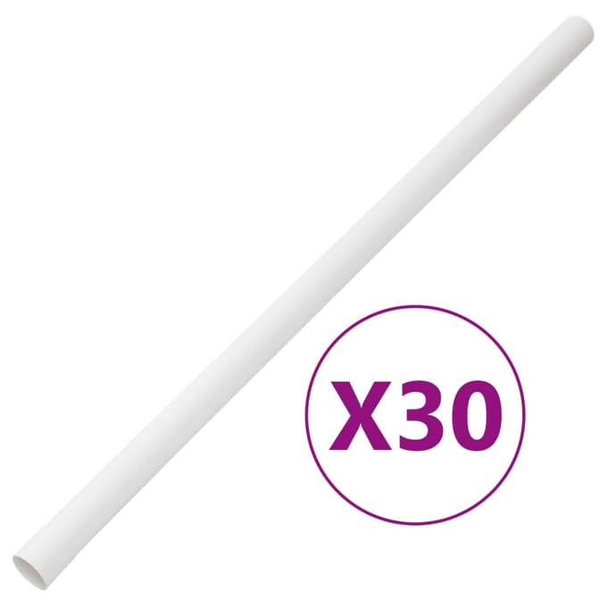 vidaXL - Kabelgoten - met - klemmen - Ø32 - mm - 30 - m - PVC