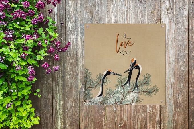 Tuindoek I love you - Quotes - Spreuken - Liefde - 100x100 cm