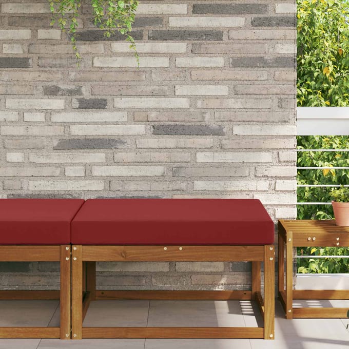vidaXL - Buitenbankkussen - Polyester - Wijnrood - 80 - x - 80 - cm