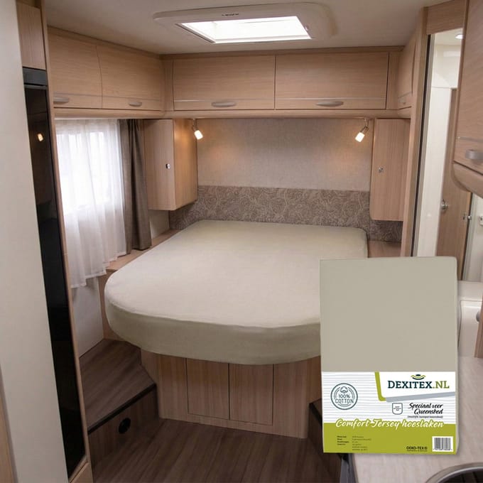 Dexitex Queensbed Jersey hoeslaken Zandkleur