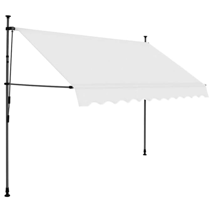 vidaXL - Luifel - handmatig - uitschuifbaar - met - LED - 300 - cm - crèmekleurig